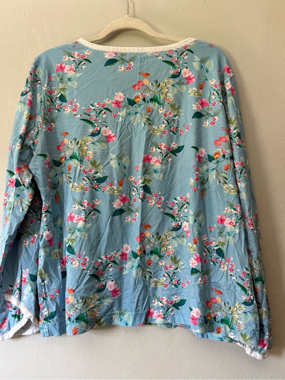 Garnet Hill Asian Wrap 100% Organic Cotton Pajamas - Size XL - Picture 4 of 7